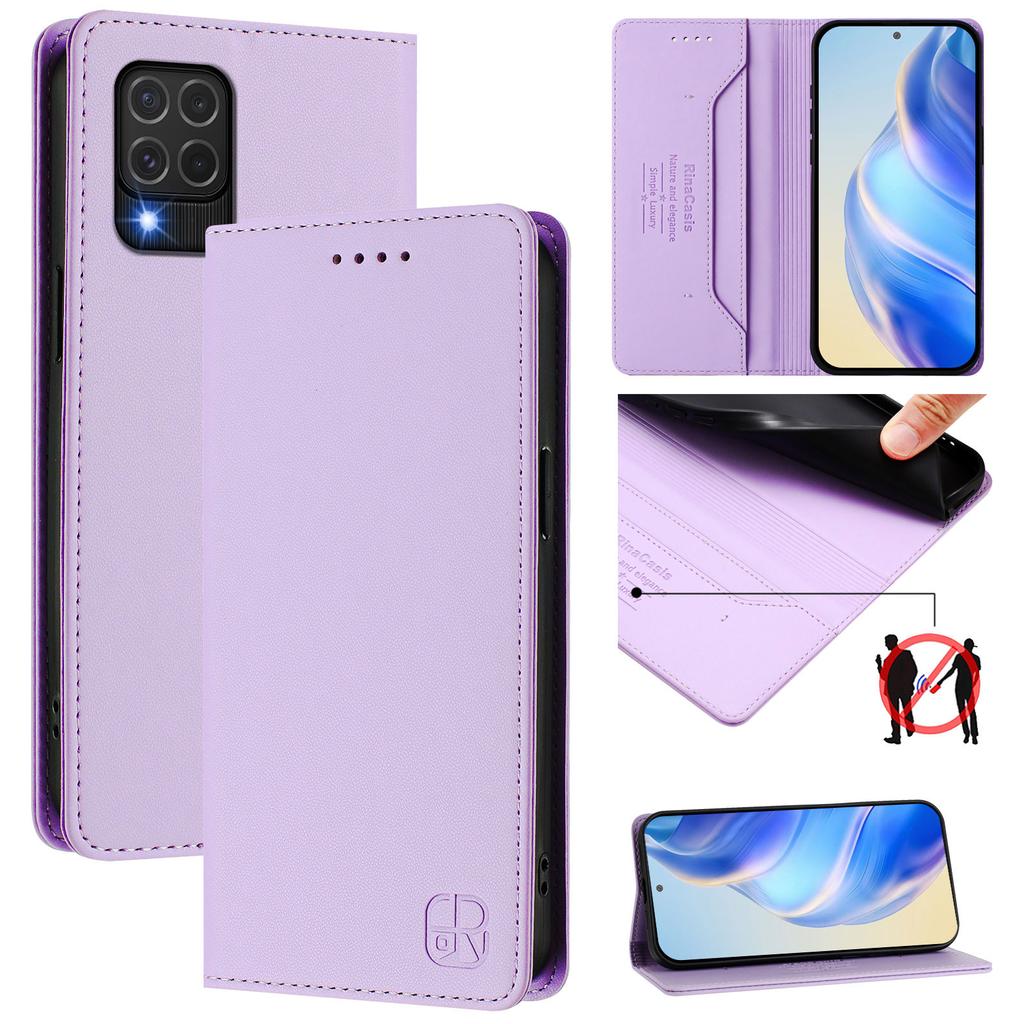 Роскошный кожаный чехол для Samsung Galaxy M35 M55 M62 M15 M34 M54 M14 M52 M32 M53 RFID-блокировка слота для карт Магнитная подставка для притяжения Ударопрочный откидной чехол