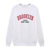 Autumn/Winter Women's Casual Sweatshirt: Round Neck, Long Sleeves, Letter Print, Fleece-Lined
