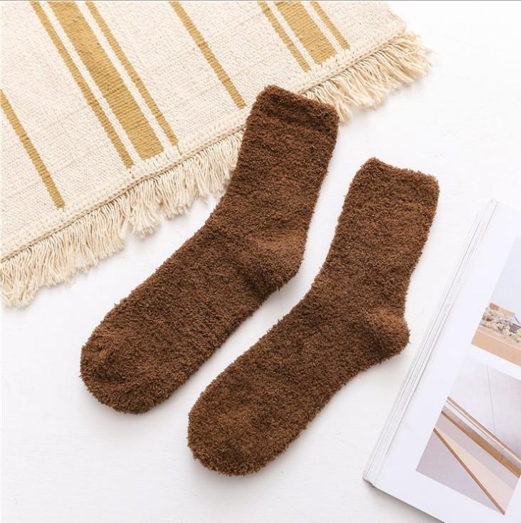 Winter Warm Thicken Fluffy Socks Men Soft Elastic Coral Velvet Towel Sock Unisex Thermal Cozy Floor Sleeping Socken Dropshipping