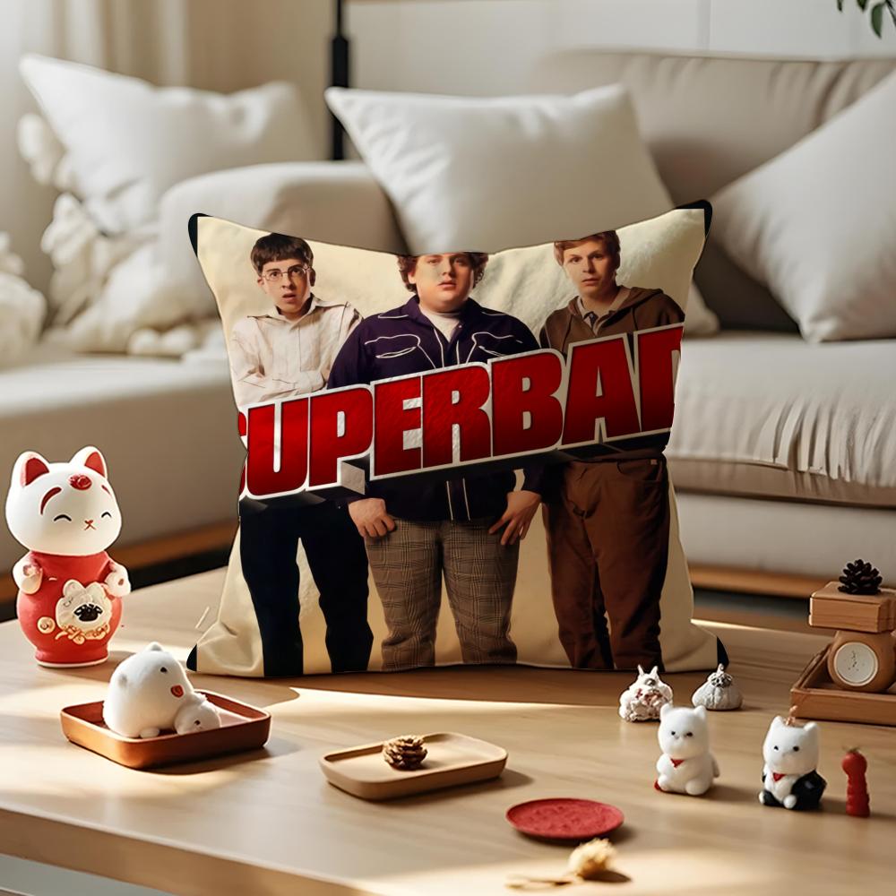 Film Superbad Youth Cushion Cover Antidustmite Pillowcase Invisible Zipper Silky Short Plush Sofa Cushion Cover