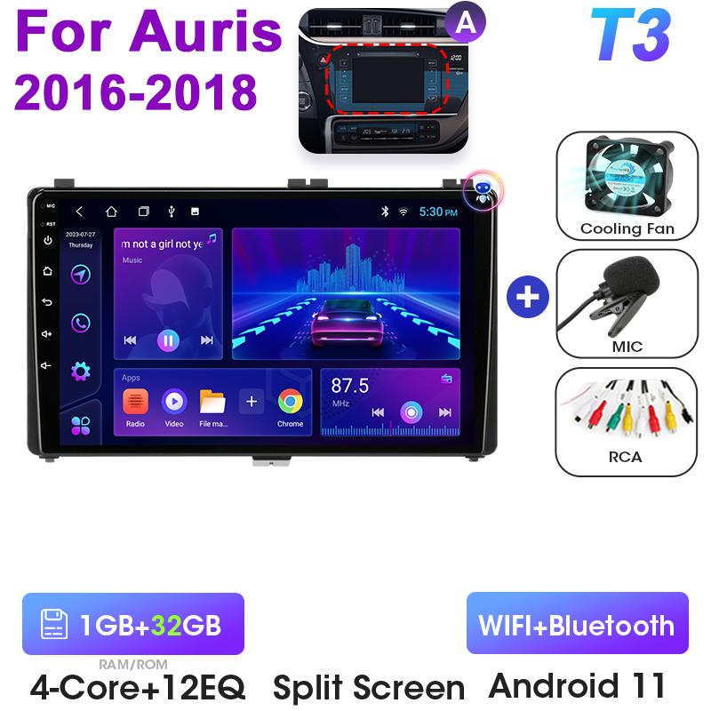 2 Din Android 12 автомобильное радио для Toyota Auris 2014 2015 2016 2017 2018 мультимедийный видеоплеер GPS 4G Carplay авто стерео DVD QLED