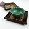 Set of 6 Rattan Coasters: Wooden Heat Insulation Pads, Thai Tea Set Display, Unique Antique Home Ornaments.