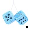 2pcs Fuzzy Plush Dice With Dots Square Hot Stamping Dot Dice Hanging Mirror Cube Pendant Car Ornament Sieve Anime Car Decoration