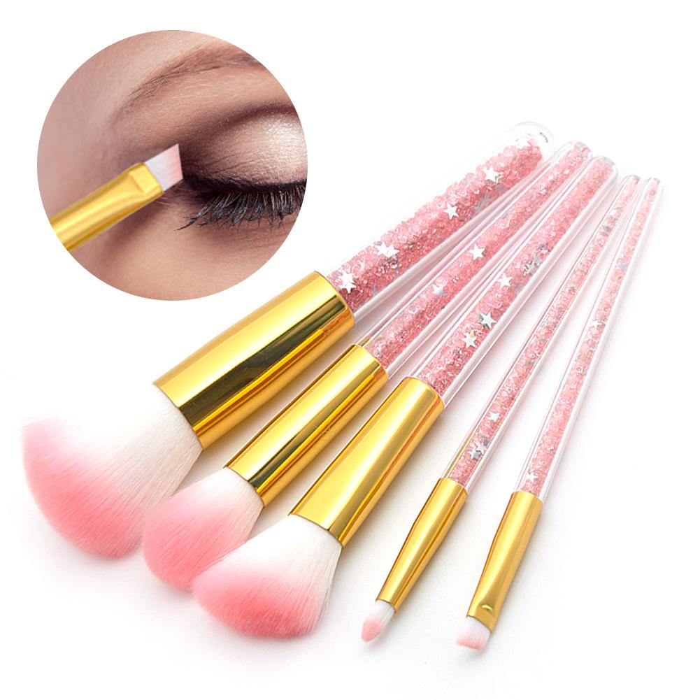 Makeup Brush Set Cosmetic with Transparent Handle for Women Foundation Face Powder and More