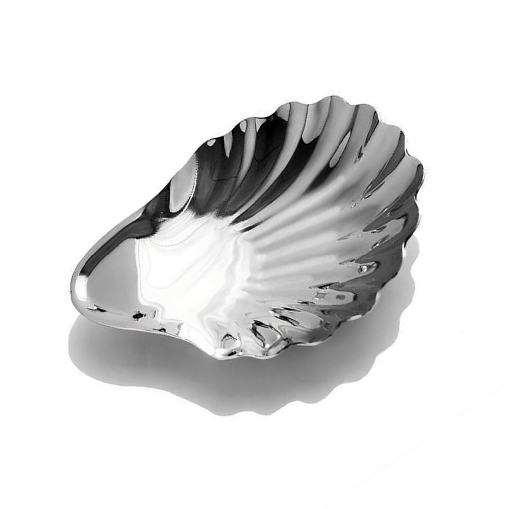 Поднос для закусок в форме ракушки из нержавеющей стали, тарелка для украшений для элегантной сервировки и компактного хранения, кухонная столовая посуда