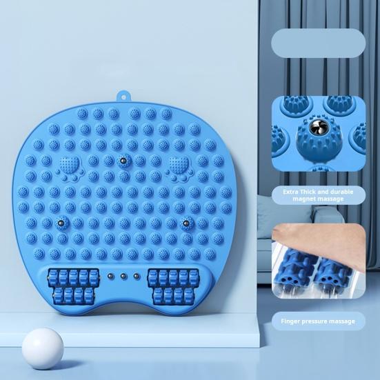 Массажный коврик для ног с роликовым массажером для снятия боли и давления на точечные точки для релаксации и рефлексотерапии стоп, нескользящий эргономичный акупрессурный коврик, массажный инструмент