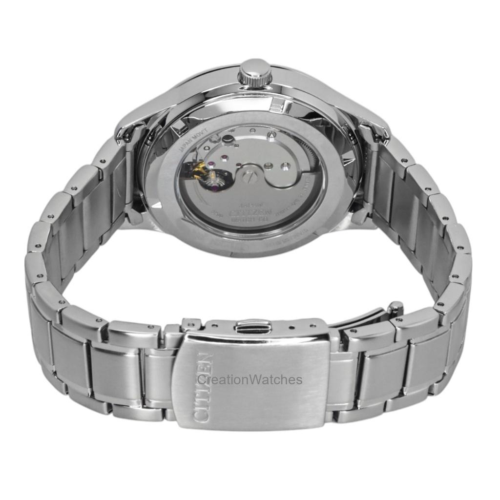 Citizen Мужские часы из нержавеющей стали с синим циферблатом, автоматические NY4058-79L