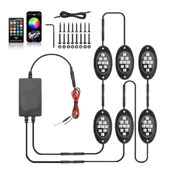 4/6/8/10 модулей, RGB LED подсветка днища для грузовиков, Управление через приложение/пульт и музыкальный режим, Для пикапов, внедорожников, RZR, SUV, квадроциклов, UTV, автомобилей