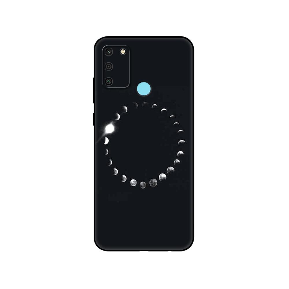 Черный чехол из ТПУ для Huawei Honor 8a Prime 8s Prime 9 Lite honor 9A 9C 9X Premium 9x Pro 9S Sky Space planet Moon stars Design