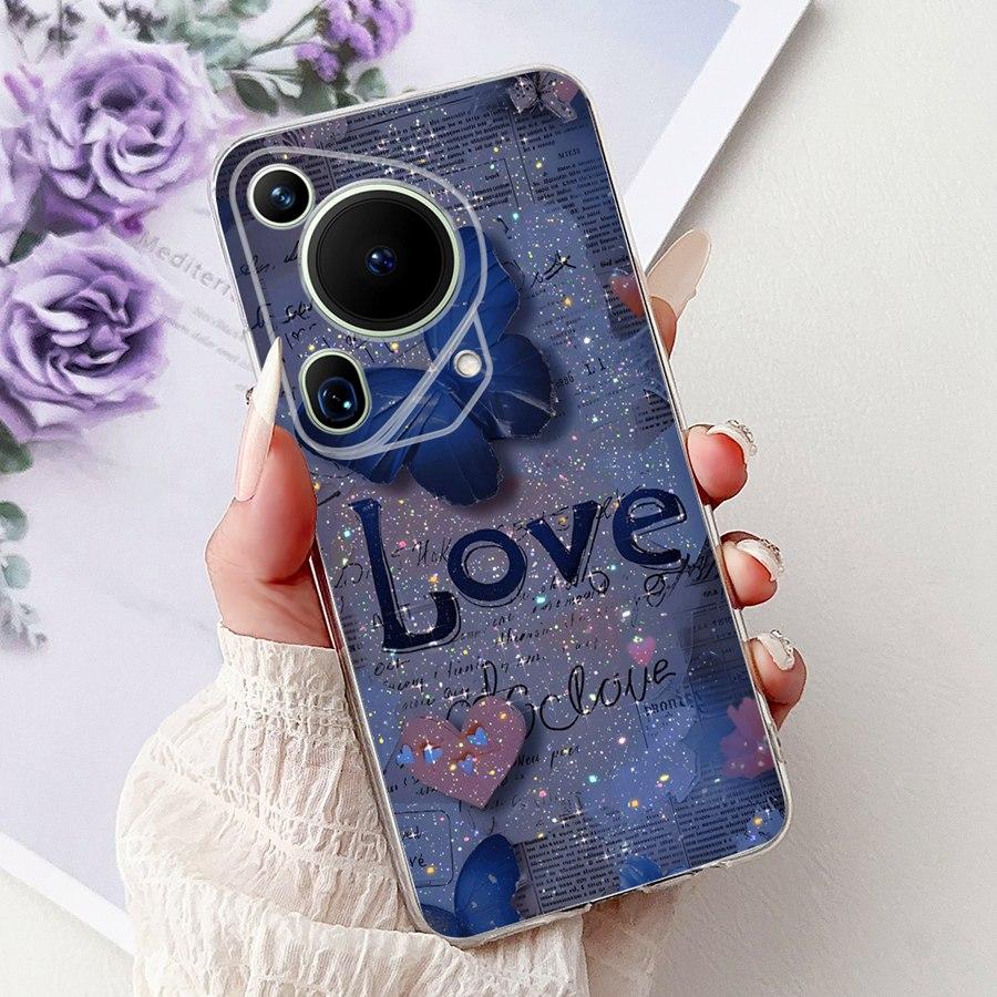 For Huawei Pura 70 Ultra Case Cute Cat Flower Soft Silicone Funda for Huawei Pura70 Pura 70 Pro+ Shockproof Cover Capa