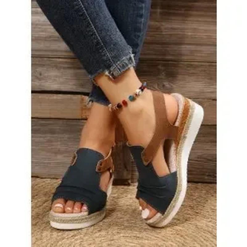 Summer Wedges Sandals Platform High Heel Women Shoes Leisure Ladies Outside Roman Shoes Daily Commuting Sandalias