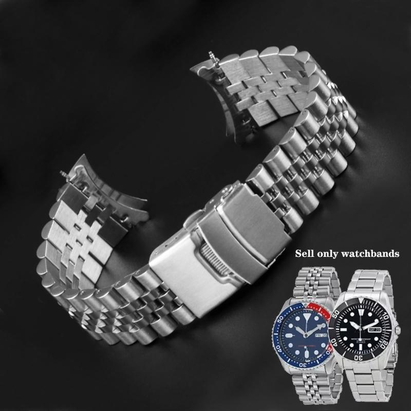 Для Casio Duro MDV-107-1A MDV-106 Ремешок Marlin Замена Дайвинг Металлический Изогнутый Конец Стальной Браслет для Часов 22 мм