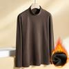 Men Turtleneck Base Shirt Solid Color Long Sleeve Thin Stretchy Tops Autumn Winter Style Base Layer Tops