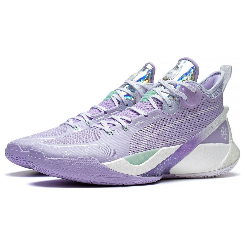 Li-Ning Sound Speed 10 Ultra Durable Breathable Mid-Top Basketball Shoes Men Sneakers Purple White ABAS145-6