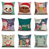 Christmas Pattern Single Sided Linen Pillow Case Living Room Pillow Case Bed Pillow Case Bedroom Pillow Case