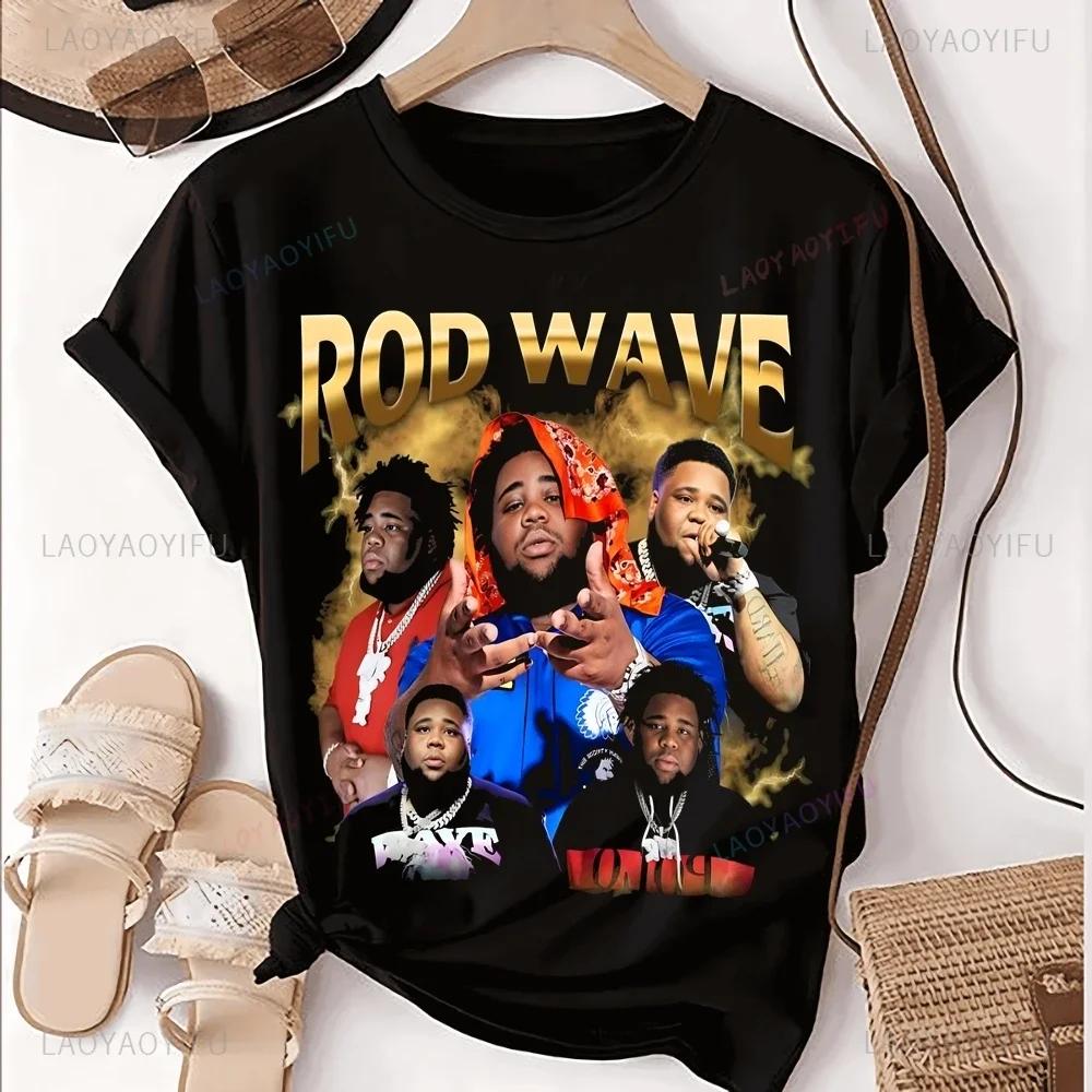 Casual ROD WAVE Rapper Printed T-shirt ROD WAVE Trend Harajuku Short Sleeve Unisex Shirt Graphi