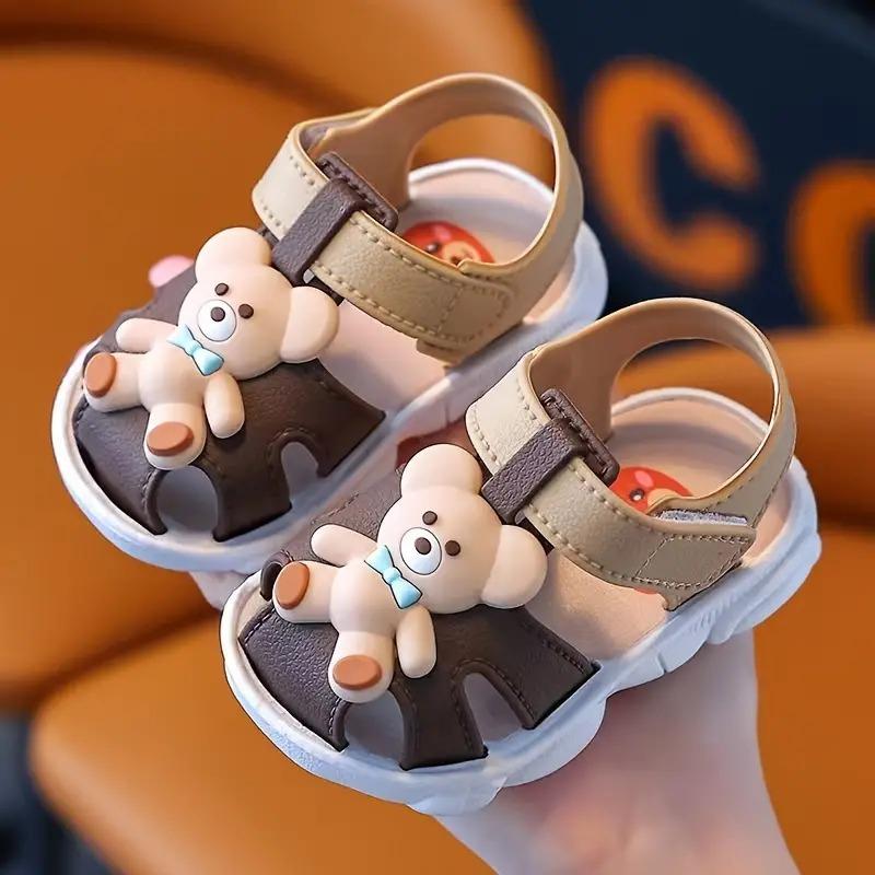 Adorable Trendy Cartoon Bear Sandals Shoes for Baby Boys