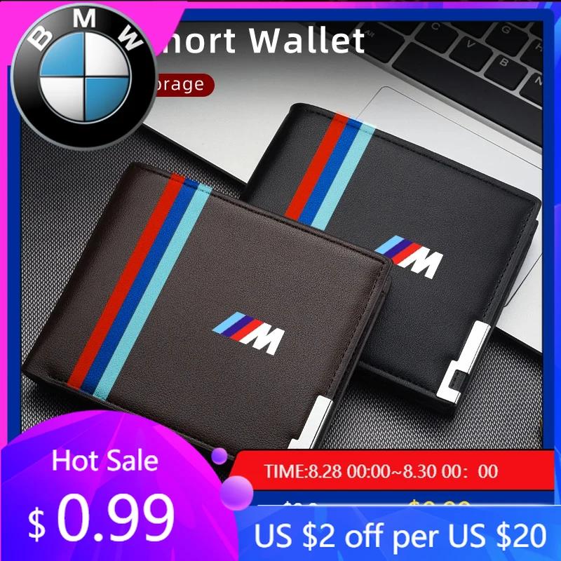 BAGE7 Car Sticker Hot For BMW Men Leather Wallet Slim License Bank Card Storage Purse Car Accessories For BMW M X1 X3 X5 X6 X7 E30 E90