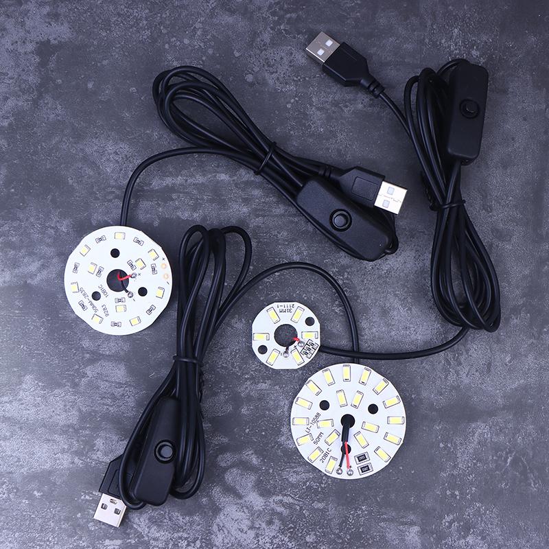 1 шт. USB-штекер DC5V Источник света LED Светодиодные бусины SMD 5730/2835 Кольцевой чип С черным кабелем 1,5 м с переключателем 3/5/10 Вт Белый свет
