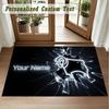 Crystal Velvet Square Rug Custom NameDerby County Pattern Non Slip Home Floor Decor Rug
