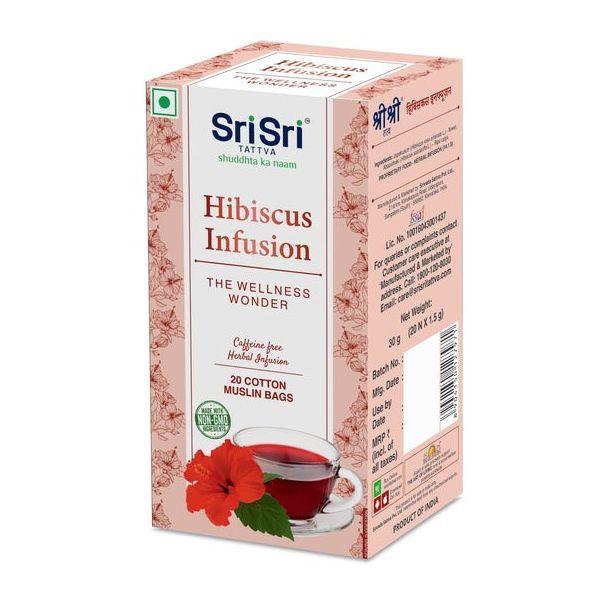 Травяной чай с Гибискусом (20 пак, 1,5 г), Hibiscus Infusion, Sri Sri Tattva
