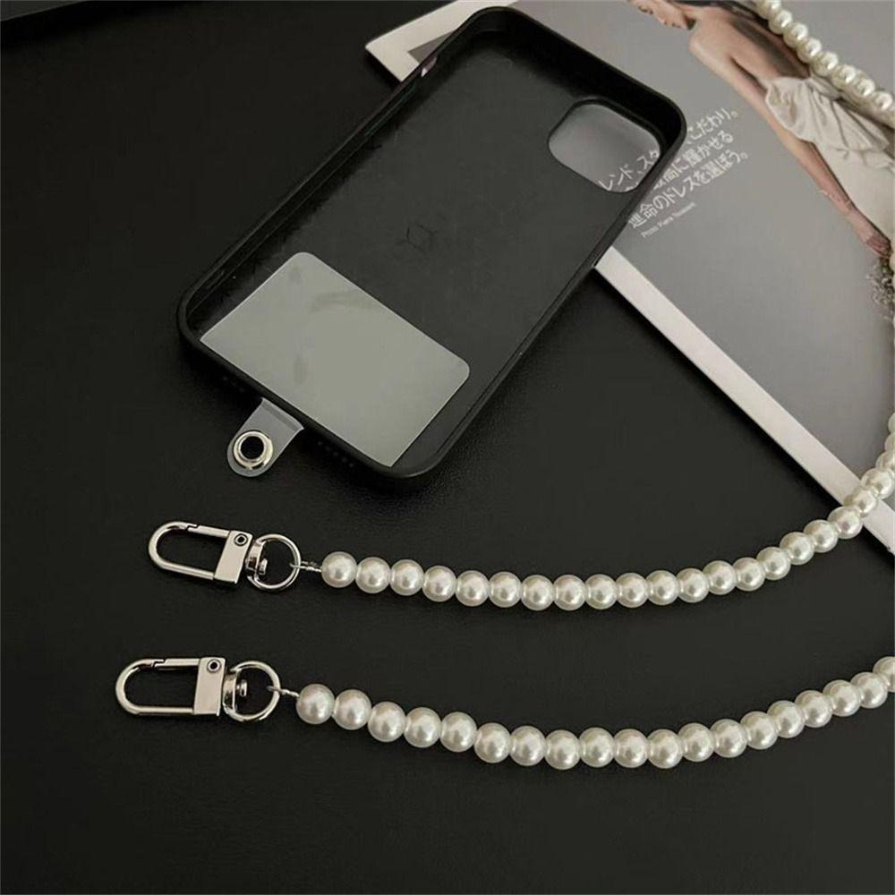 Phone Pendant Phone Pearl Strap Mobile Phone Lanyard Long Pearl Lanyard Phone Crossbody Chain