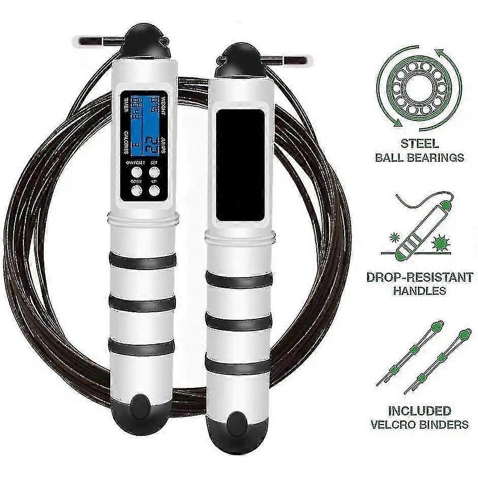 Skipping Rope With Digital Counter, Speed Rope, Steel Rope With Pvc Coating, Professional Ball Beari less