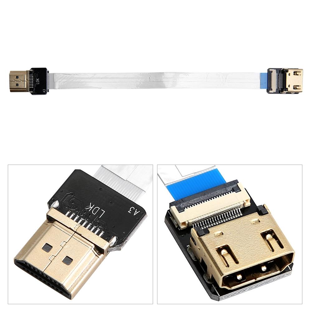 Стандартный разъем интерфейса HDMI Мягкий 90 градусов A3 Плоский штекер к A4 Гнездовой адаптер(15см)
