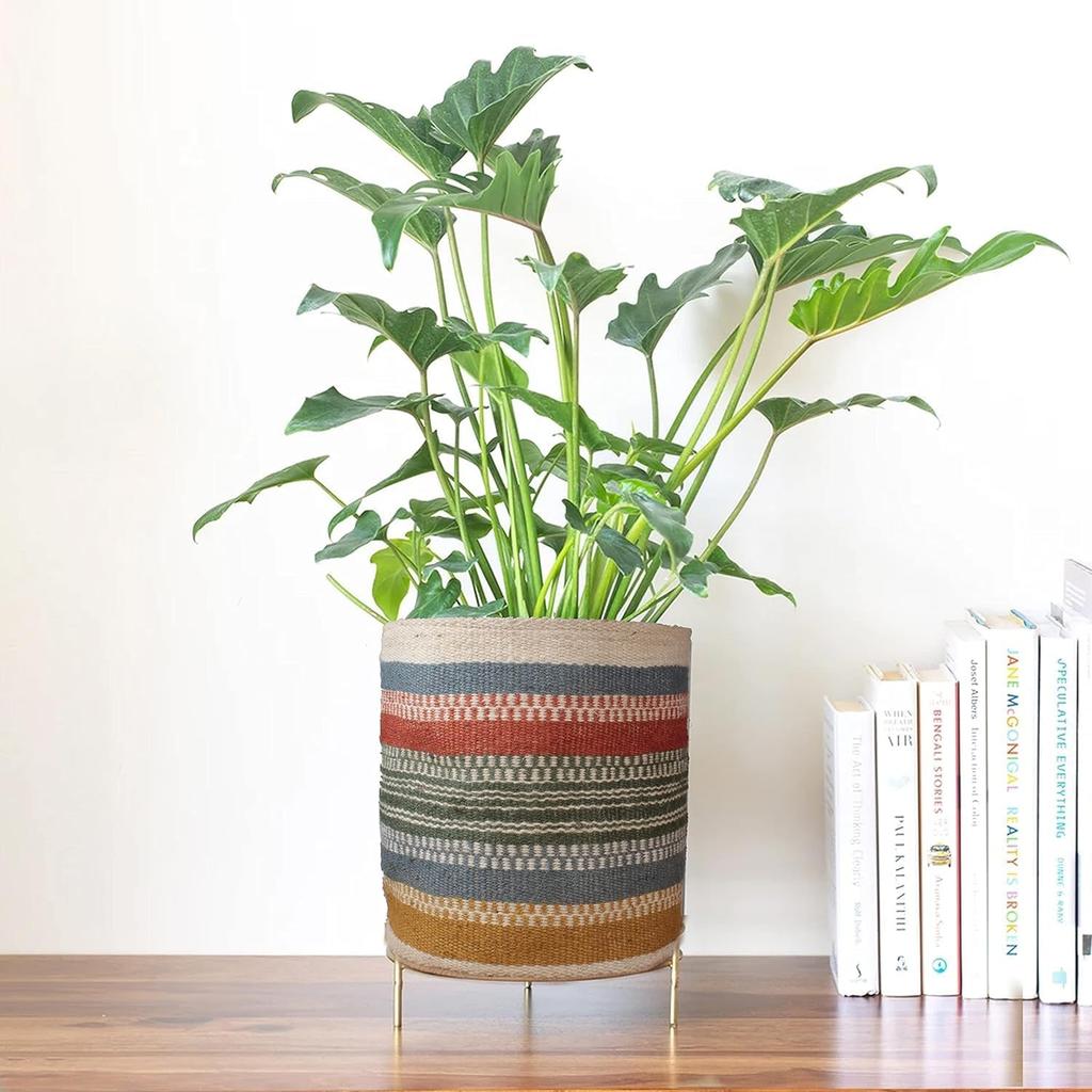 Прочная джутовая корзина для растений, современная плетеная корзина для 10-дюймовых цветочных горшков, напольные комнатные кашпо, корзина-органайзер для хранения, деревенский декор для дома, контейнеры для растений