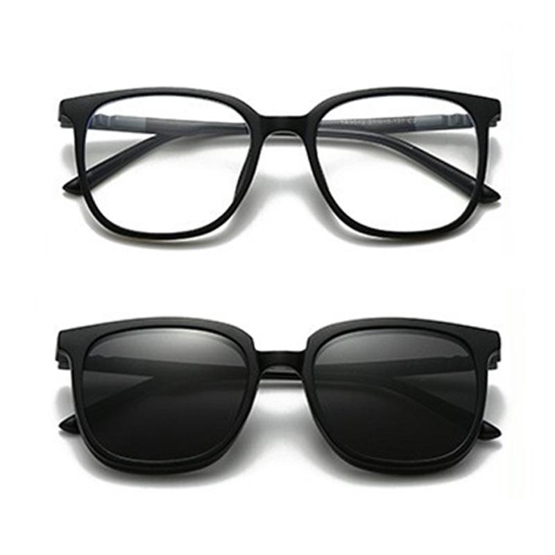 2 In 1 Magnetic Multi-Functional Night Vision Driving Sunglasses Magnetic Clip-On Lens Myopia Frames Polarized Sun Protection