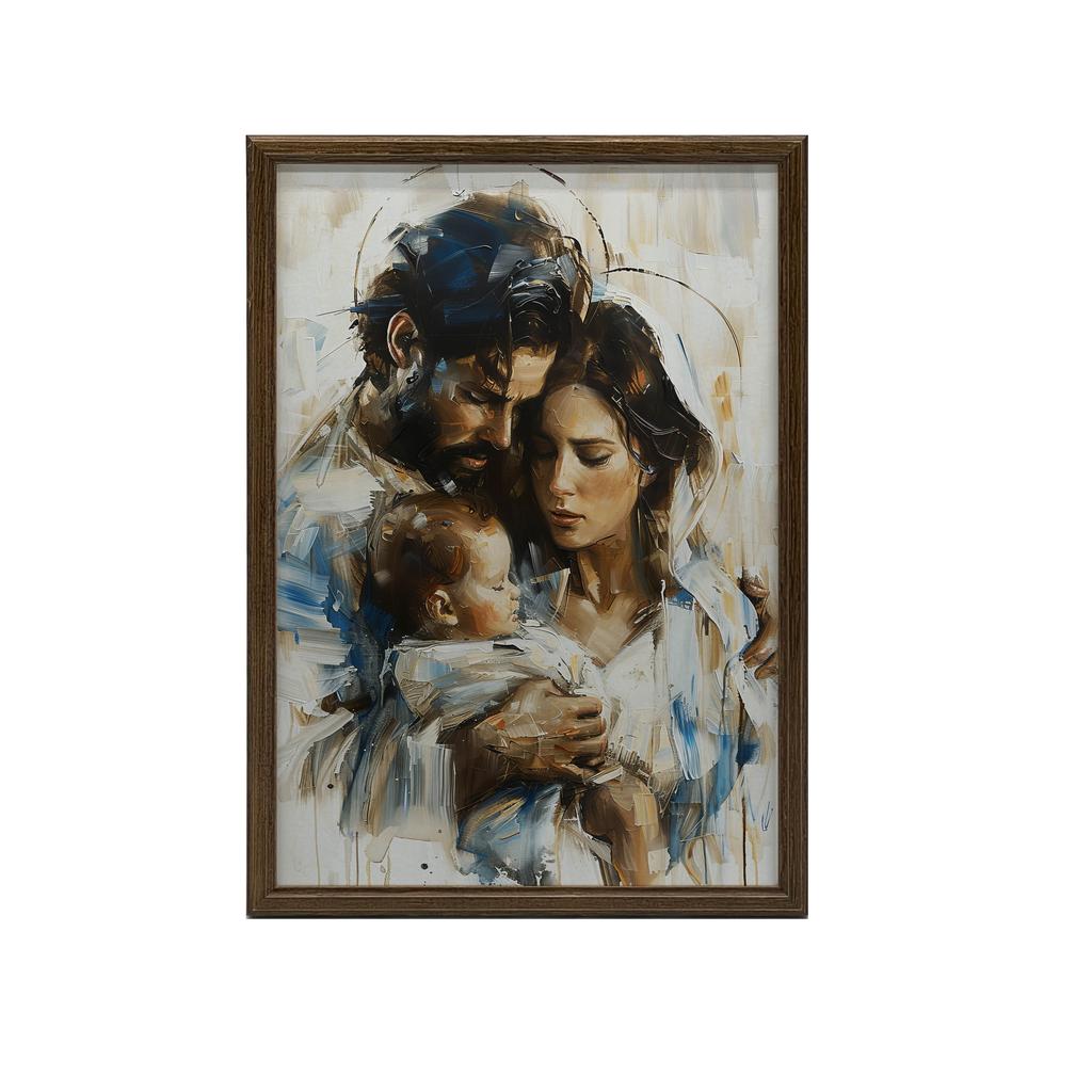Warmth of the Holy Family Poster Warmth of the Holy Family Poster, 30X40 Cm, Gold Aluminum Frame, 230 Gsm Matte Paper