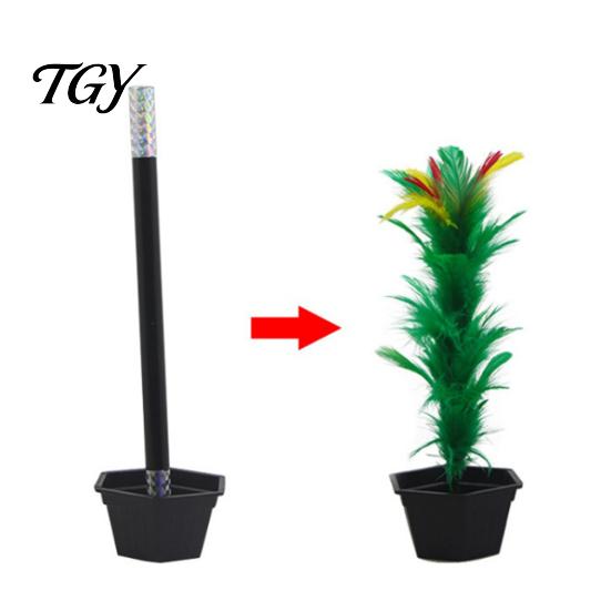 Stage Performance Props Stick to Flower Magic Trick, Appearing in Pot from Wand, Talent Show Up Close Trick for Street Performance, Parties