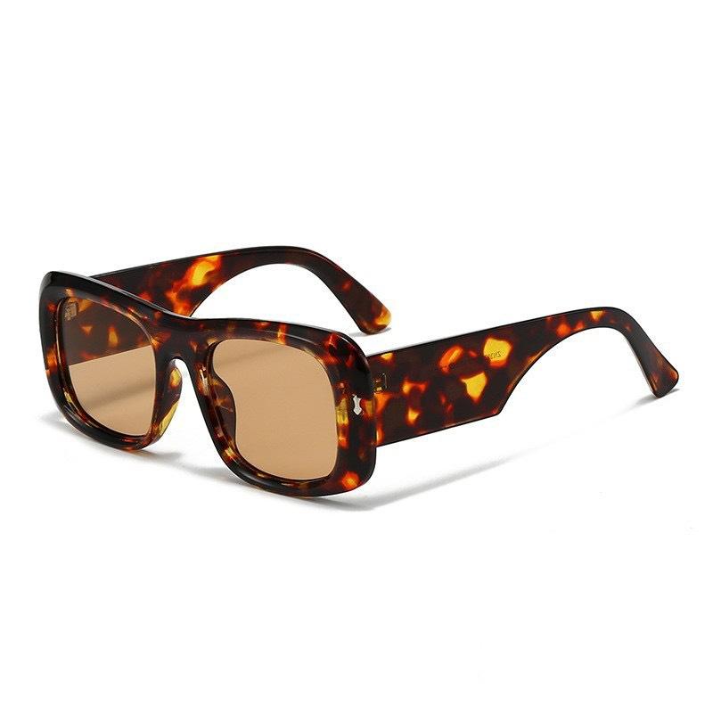 Wide Leg Sunglasses Men'S And Women'S Large Frame Versatile Fashion Retro Sunglasses Leopard Print Sunshade Glasses
