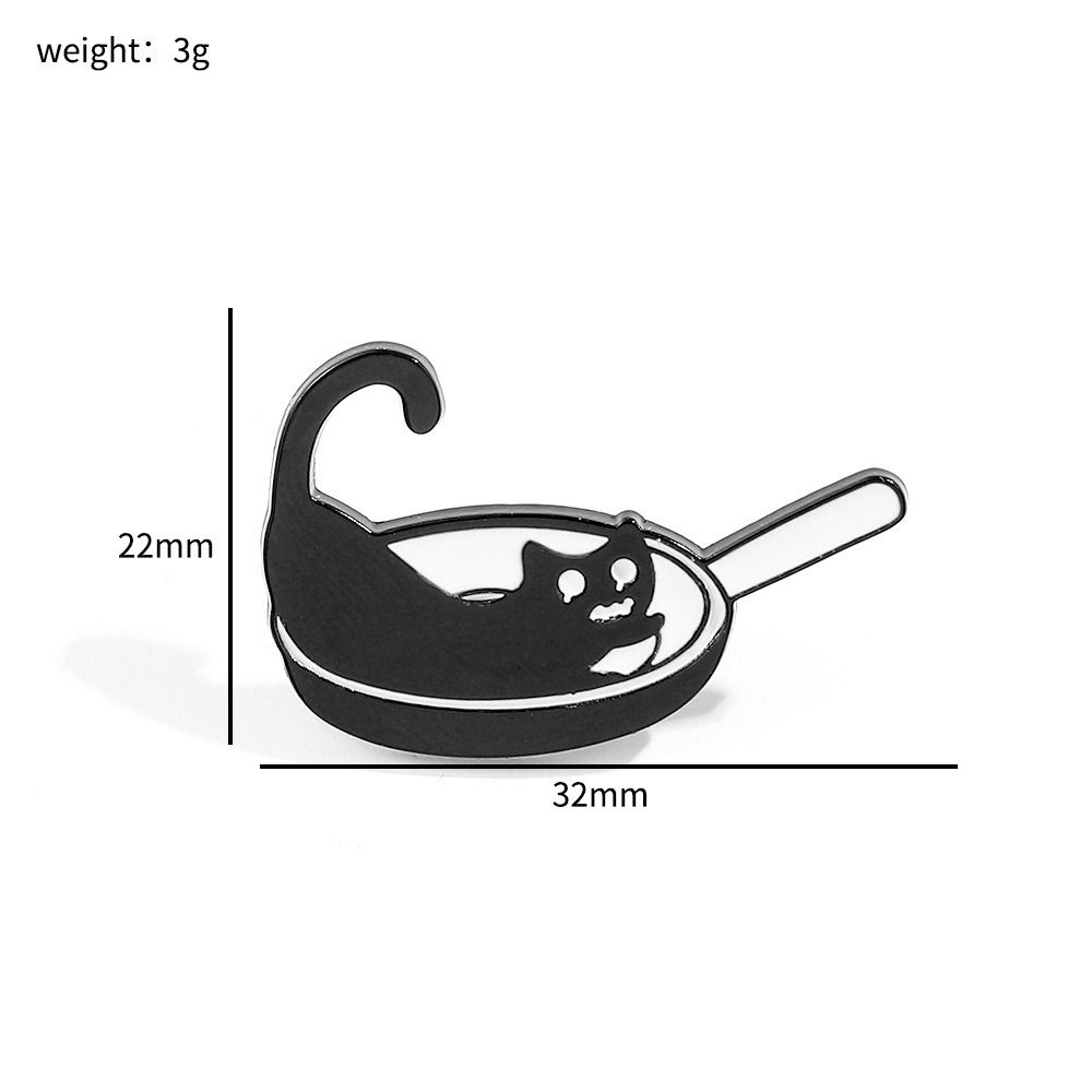 Жидкая Серия Кошек Черный Кот в Чашке с Водой Брошь Банка Кот Металлический Значок Аксессуары для Одежды
