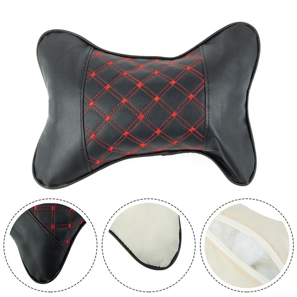 Premium Leather Car Headrest Neck Support Pillow For Four Seasons Comfort