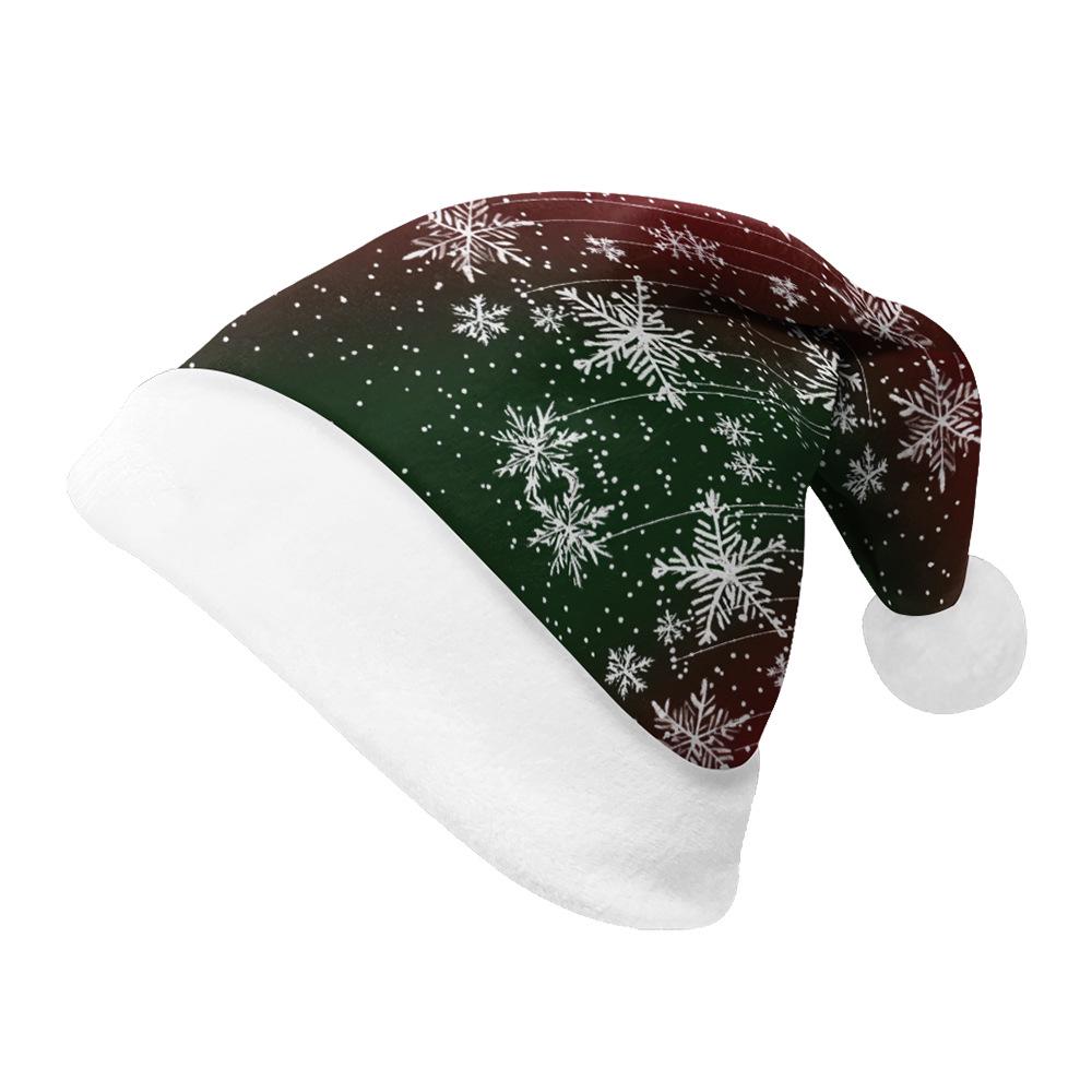 2024 Plush Velvet Double-Sided Santa Hat for Adults & Children - Custom Printed