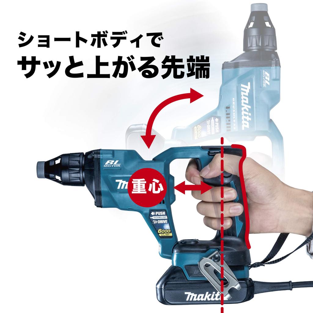 Makita Аккумуляторная отвертка 18 В 6 Ач с футляром FS600DRG, аккумулятором, зарядным устройством,