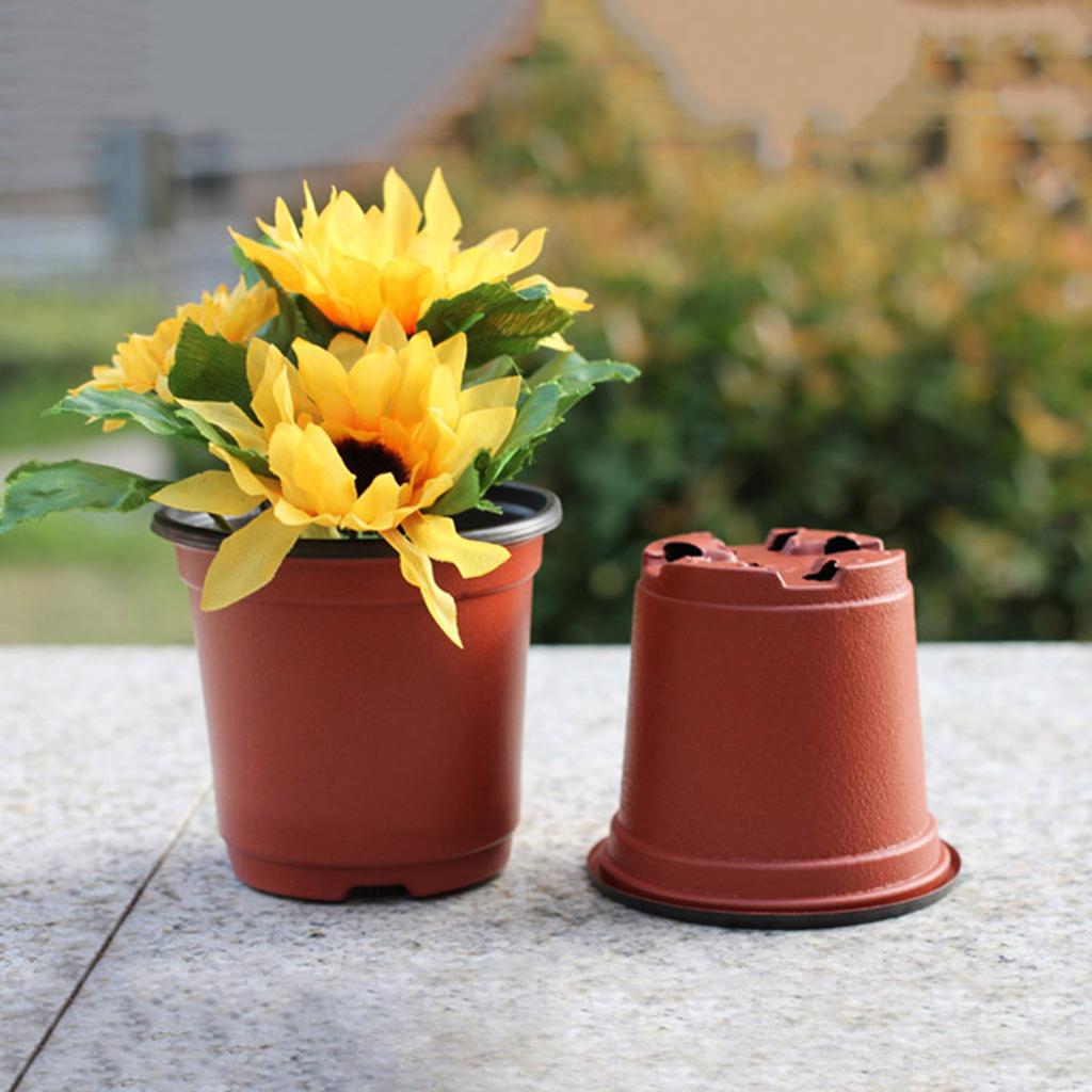 Two-Tone Plastic Flower Pot Red Black Seedling Pots With Multiple Sizes