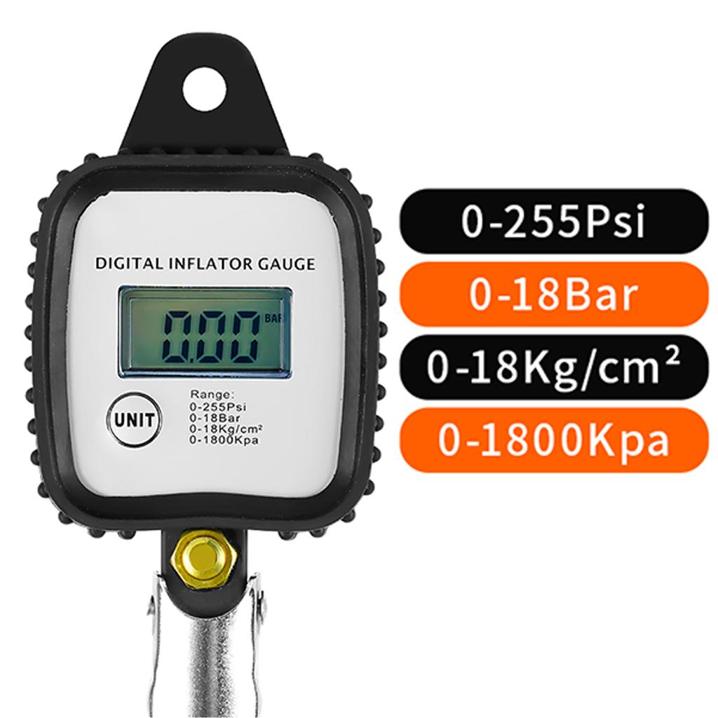 Digital Electronic Tire Pressure Gauge with Air Filling Gun, Car Tire Inflation Tool for Air Pressure Measurement & Inflation