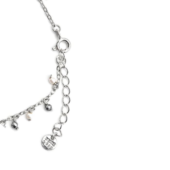 Bracelet - Luxenter - Apses - Argent 925 - Perles blanches - finition en rhodié