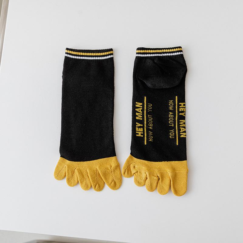 Five-finger Socks, Men's Cotton Socks, Mid-calf Socks, Breathable and Sweat-absorbing Toe Socks, Summer Thin Anti-athlete's Foot Short Socks