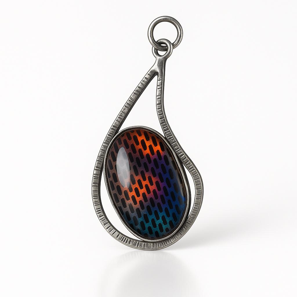 Natural Opal Pendant Multicolor 35 ct Oval Shape 925 Sterling Silver October Birthday Birthstone