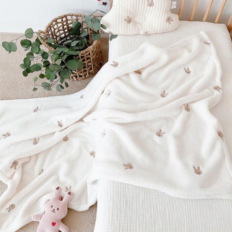Korean Ins Baby Flannel Blanket Soft Stroller Wrap Newborn Toddler Fall Winter