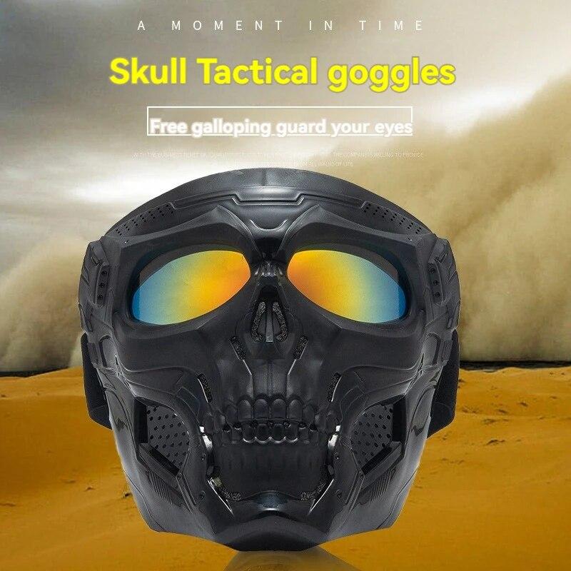 Новые очки для езды на мотоцикле Skull, ветрозащитные очки для езды, лыжные очки, ретро-маска, ветровое стекло для улицы, ветровое стекло для бездорожья