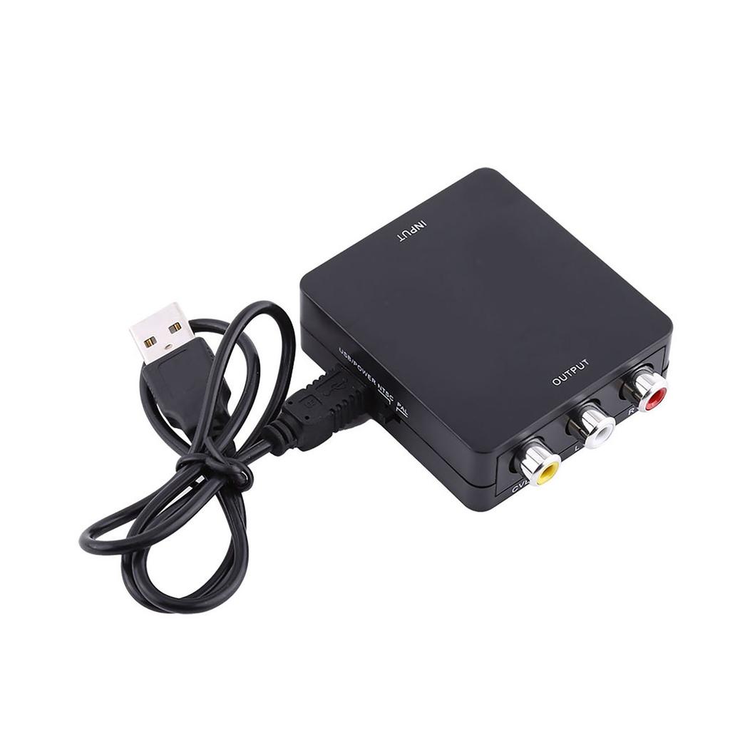 Digital HD Input To RCA Composite Video O AV CVBS Adapter Converter 720p1080p Black