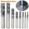 8 шт. 4 флейты, набор твердосплавных концевых фрез, прямой хвостовик, фреза из вольфрамовой стали, инструмент с ЧПУ 2-12 мм