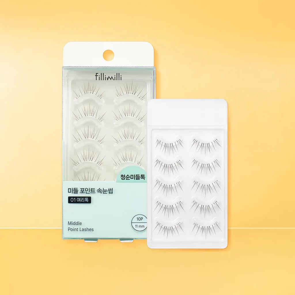 Fillimilli Middle Point Eyelash 01 PURE TOK (11mm) (10P)