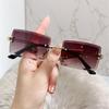 Metal Frame Sunglasses for Women Rectangle Sunglasses Vintage Sunglasses Frameless Sunglasses