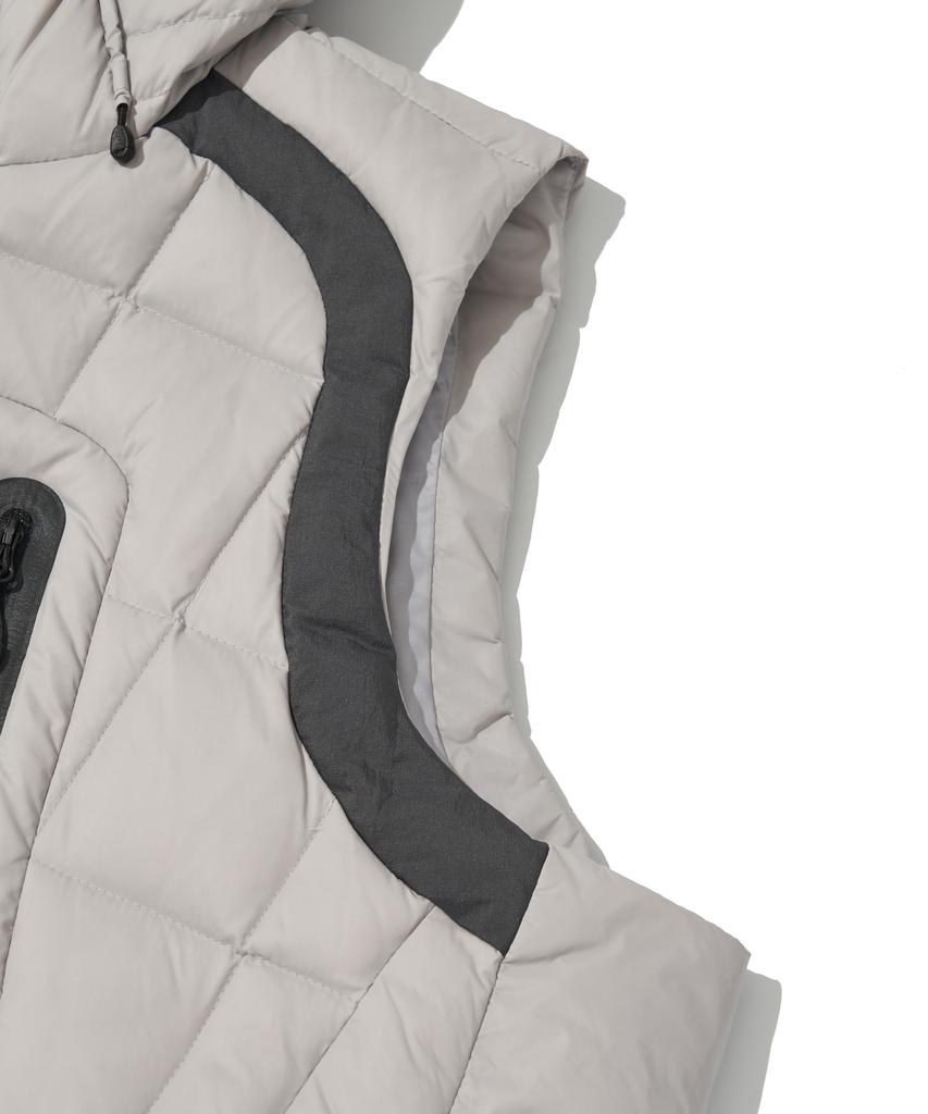 Жилет-безрукавка Welter Experiment Shield Down Hood Vest_Светло-серый_Wol048