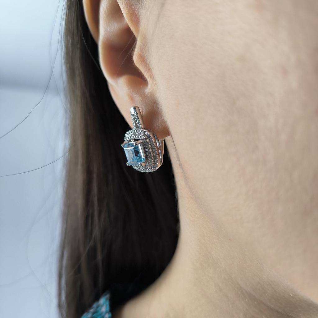 Серебряные серьги с натуральным топазом 5.867ct (2207177)